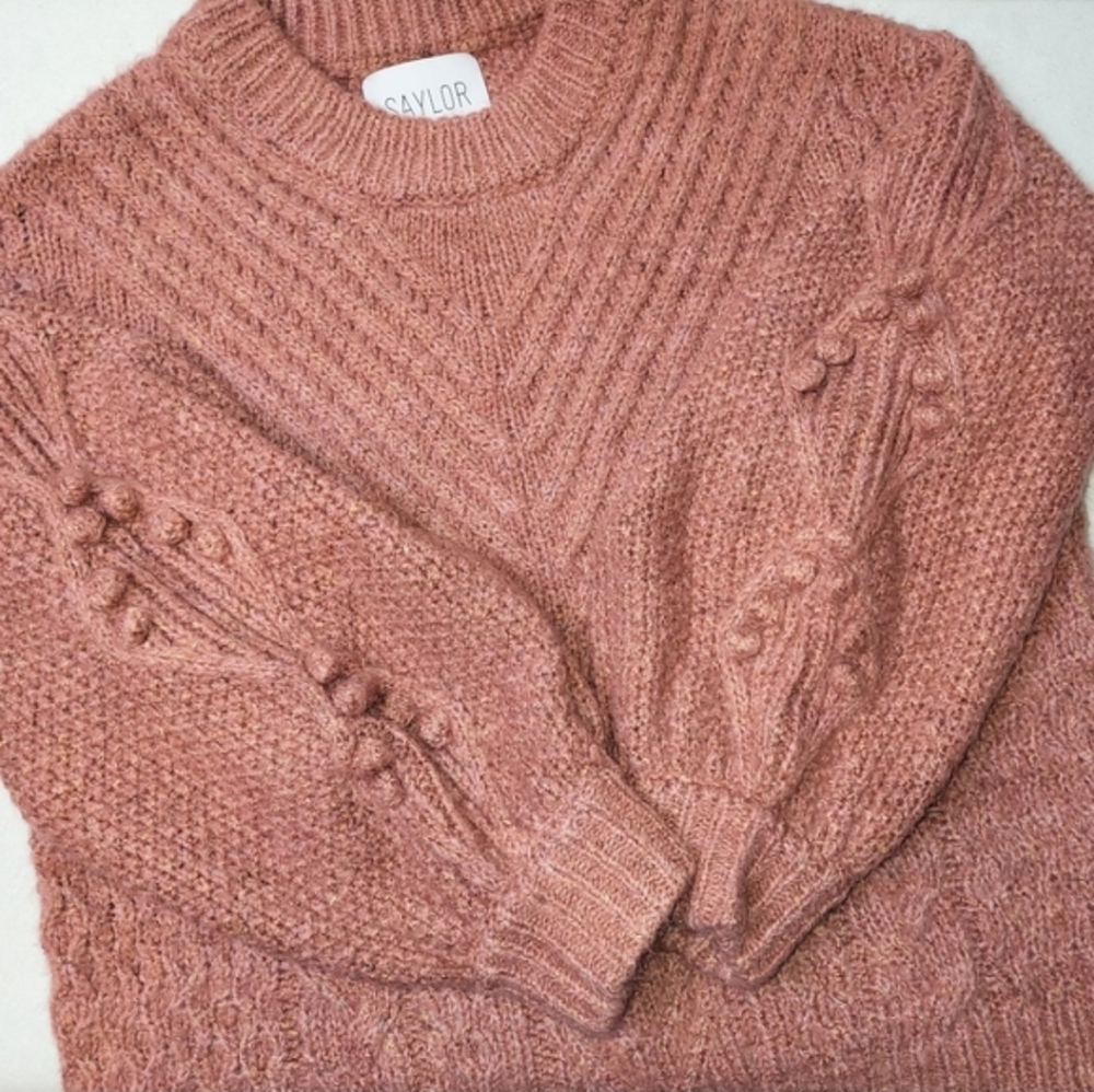 Saylor Josephine Sweater Revolve Women's Size M/L Pom Pom‎ Detail Oversized